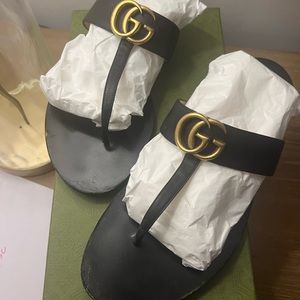 Gg Marmot thong leather sandals